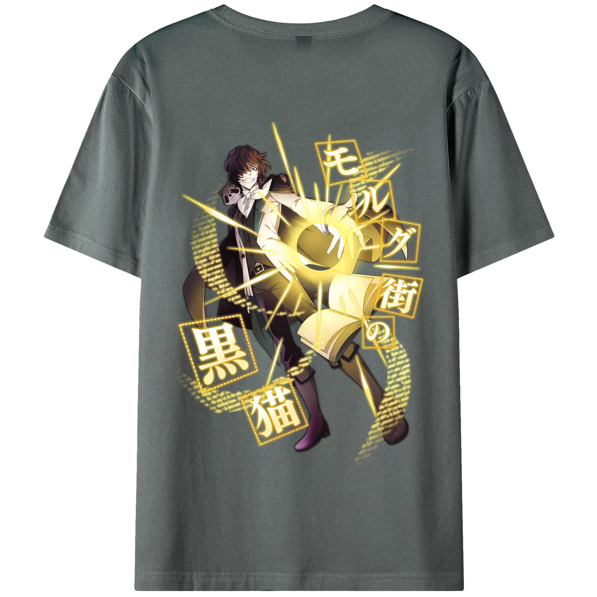 （画像用） 文豪ストレイドッグス Bungo Stray Dogs 綿100％半袖Tシャツ（背面プリント）